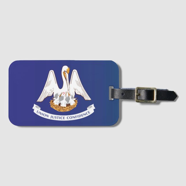 Étiquette À Bagage Drapeau d'État de Louisiane, États-Unis (Devant Horizontal)