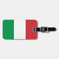 Drapeau d'étiquette de bagage de l'Italie avec le
