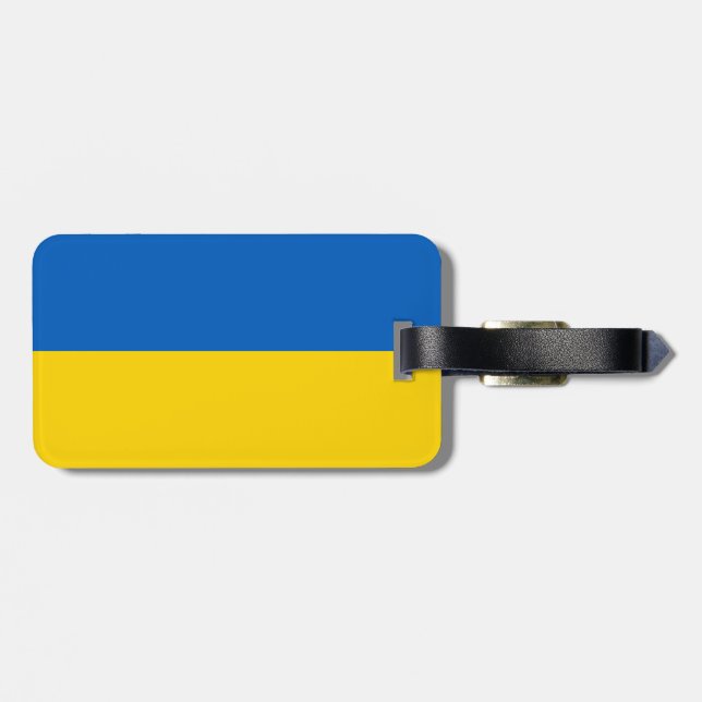 Étiquette À Bagage Drapeau d'étiquette de bagage de l'Ukraine avec le (Dos horizontal)