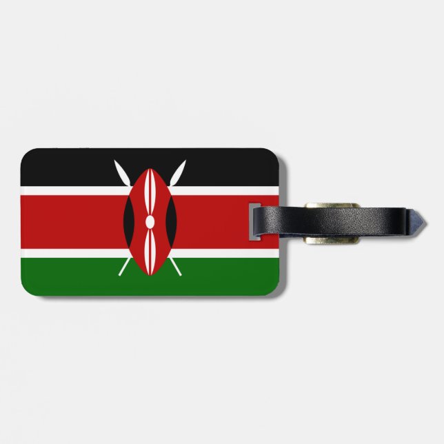 Étiquette À Bagage Drapeau d'étiquette de bagage du Kenya avec le (Dos horizontal)