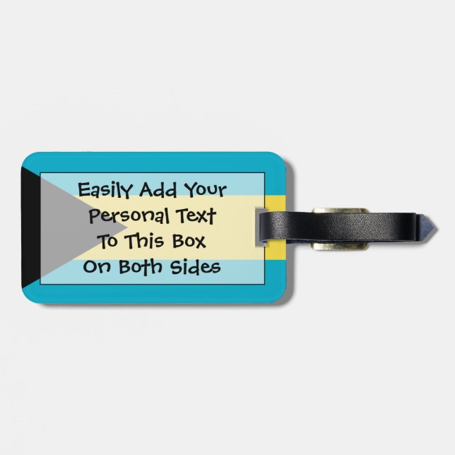 Étiquette À Bagage Drapeau d'identification facile des Bahamas (Dos horizontal)