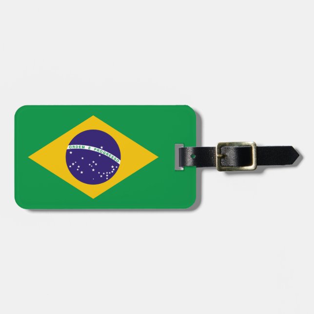 Étiquette À Bagage Drapeau du Brésil Bandeira do Brasil (Devant horizontal)