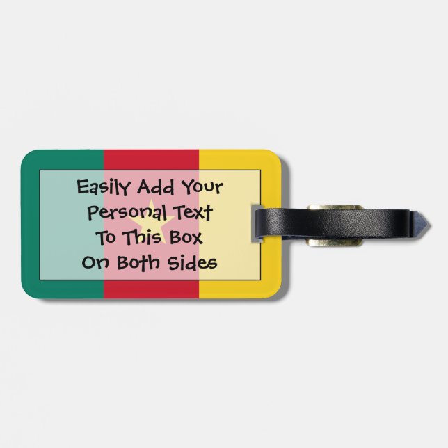 Étiquette À Bagage Drapeau du Cameroun Personal Easy ID (Dos horizontal)