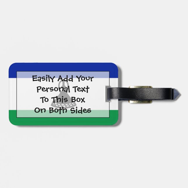 Étiquette À Bagage Drapeau du Lesotho Easy ID Personal (Dos horizontal)