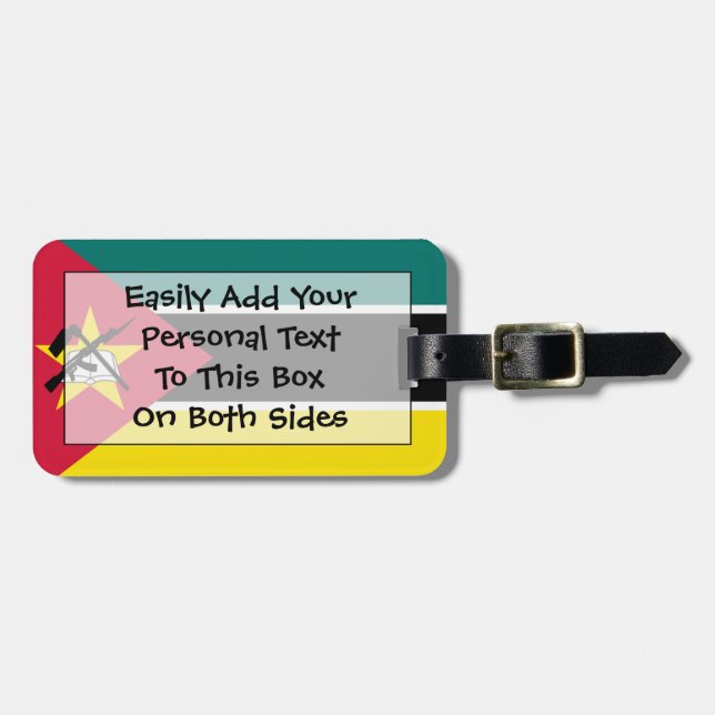 Étiquette À Bagage Drapeau du Mozambique Easy ID Personal (Devant horizontal)