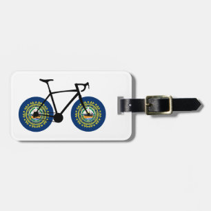 Étiquette À Bagage Drapeau du New Hampshire à vélo