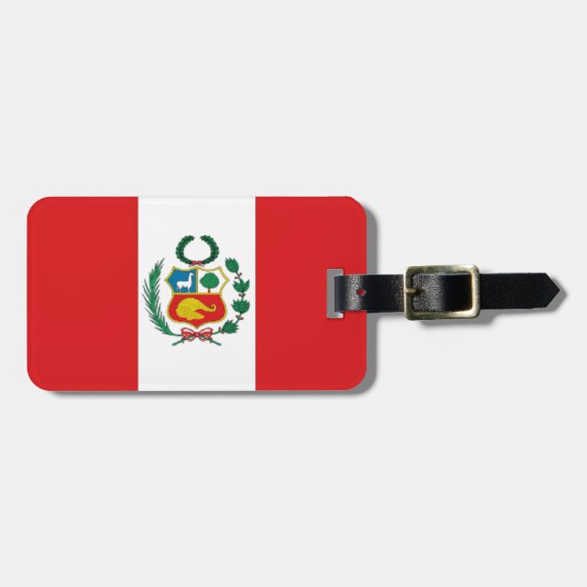 Étiquette À Bagage Drapeau du Pérou (Devant horizontal)