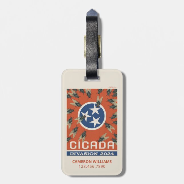 Étiquette À Bagage Drapeau du Tennessee Invasion du Canada (Dos Vertical)