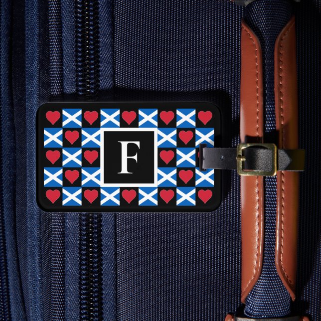 Étiquette À Bagage Drapeau écossais personnalisé initial personnalisé (Insitu Rectoal 4)