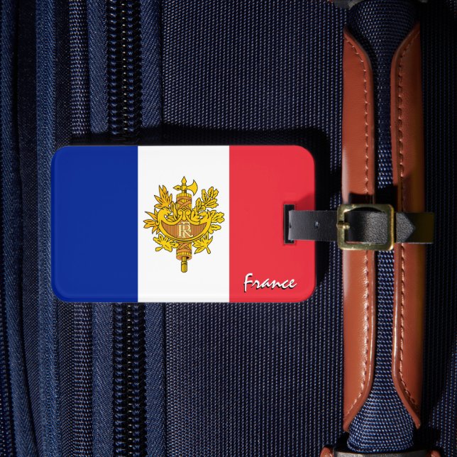 Étiquette À Bagage Drapeau français, drapeaux de la France patriotiqu (Insitu Rectoal 4)