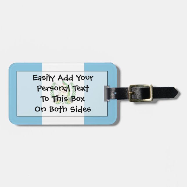 Étiquette À Bagage Drapeau Guatemala Easy ID Personal (Devant horizontal)