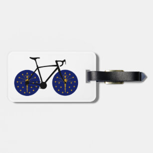 Étiquette À Bagage Drapeau Indiana à vélo
