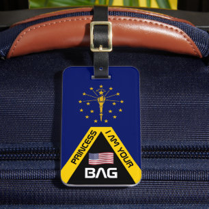 Étiquette À Bagage Drapeau Indiana, étiquettes de sac, Indiana / Pers