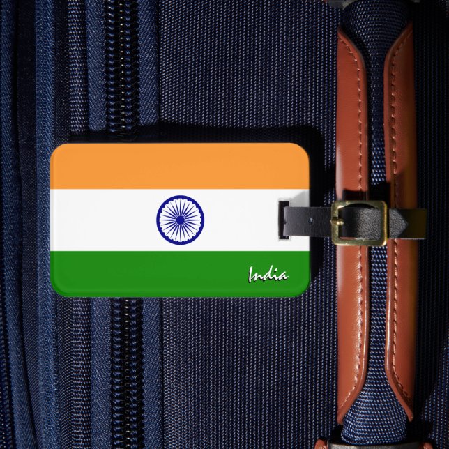 Étiquette À Bagage Drapeau indien patriotique (Insitu Rectoal 4)