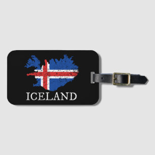 Étiquette À Bagage Drapeau Islande