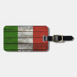 Étiquette À Bagage Drapeau italien avec l'effet en bois approximatif