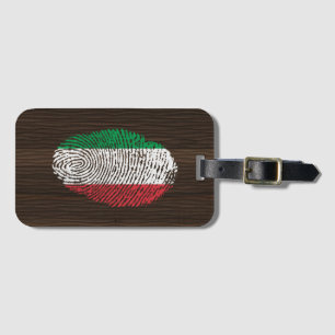 Étiquette À Bagage Drapeau italien d'empreinte digitale de contact