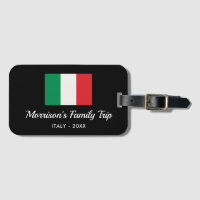 Drapeau italien Italie Voyage Texte personnalisé
