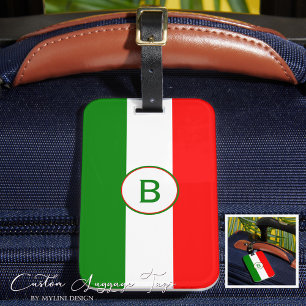 Étiquette À Bagage Drapeau italien monogramme
