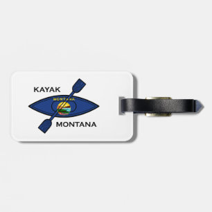 Étiquette À Bagage Drapeau Kayak Montana