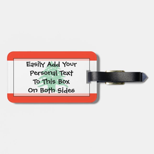 Étiquette À Bagage Drapeau Liban Easy ID Personal (Dos horizontal)