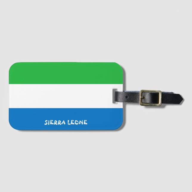 Étiquette À Bagage drapeau national de la Sierra Leone (Devant Horizontal)