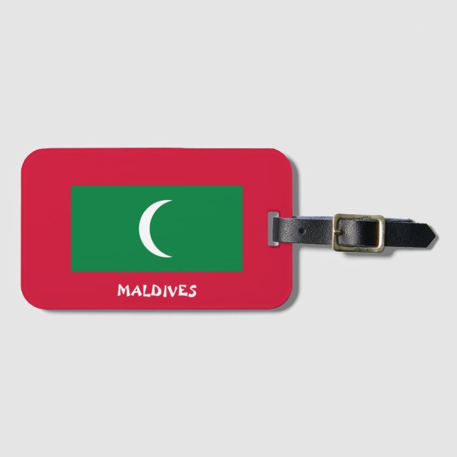 Étiquette À Bagage Drapeau national des Maldives patriotique (Devant Horizontal)