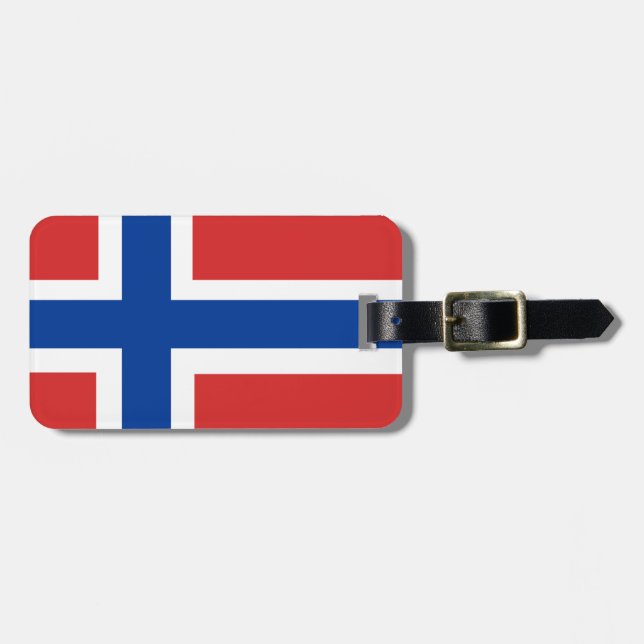 Étiquette À Bagage Drapeau norvégien personnalisé (drapeau Norske) (Devant horizontal)