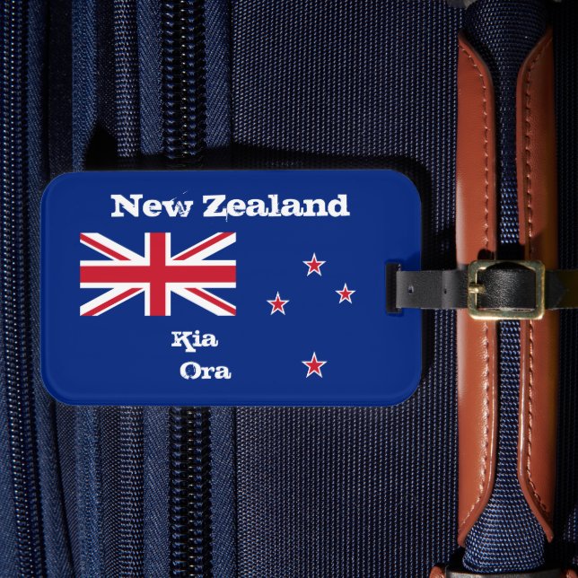Étiquette À Bagage Drapeau Nouvelle-Zélande & bagages Kia Ora / Nouve (Insitu Rectoal 4)