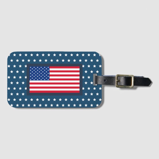 Étiquette À Bagage Drapeau Patriotique Américain Bagage Balise Cadeau (Devant Horizontal)