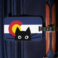 Drapeau Peeking Black Cat Colorado