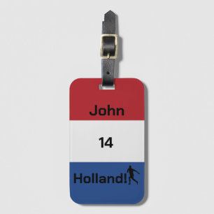Étiquette À Bagage Drapeau personnalisé de Hollande Football Voyage