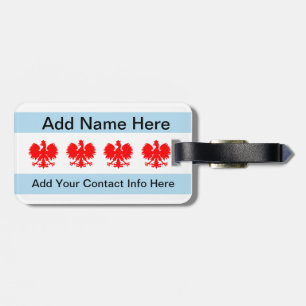 Étiquette À Bagage Drapeau polonais de Chicago