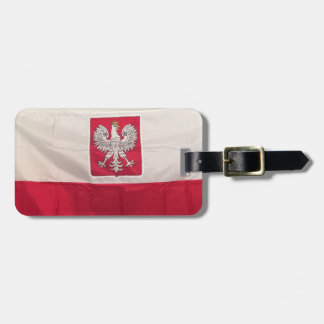 ÉTIQUETTE À BAGAGE DRAPEAU POLONAIS ET BALISE D'ANGLE
