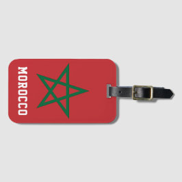 Étiquette À Bagage Drapeau Rouge Vert Étoile Marocaine