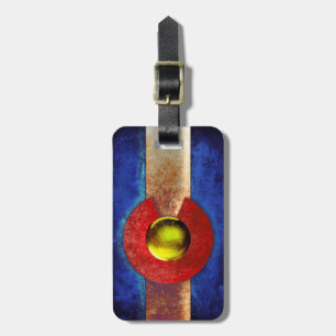 Étiquette À Bagage Drapeau rouillé du Colorado en métal