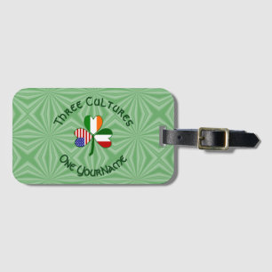 Étiquette À Bagage Drapeau Shamrock Personnalisé Américain Irlandais