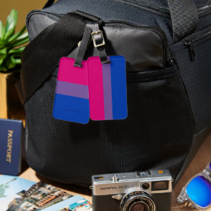Étiquette À Bagage Drapeau SlipperyJoe's Bisexual Pride lavande-rose