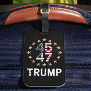 Étiquette À Bagage Drapeau Trump 2024 Reprenez l'Amérique Trump 45 47