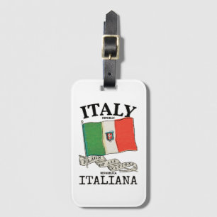 Étiquette À Bagage Drapeau vintage du pays Italie