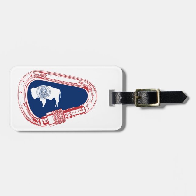 Étiquette À Bagage Drapeau Wyoming Escalade Carabiner (Devant horizontal)