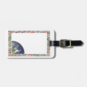 Étiquette À Bagage Drapeaux de l'étiquette de bagage du monde