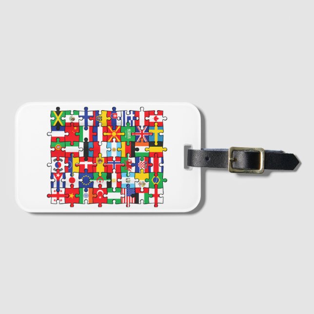 Étiquette À Bagage Drapeaux des pays du pavillon international (Devant Horizontal)