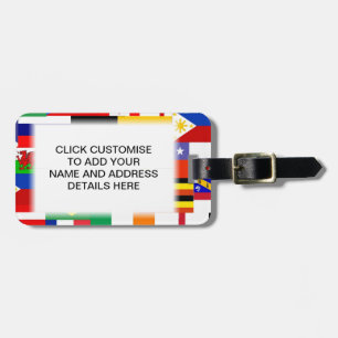 Étiquette À Bagage Drapeaux du collage du monde
