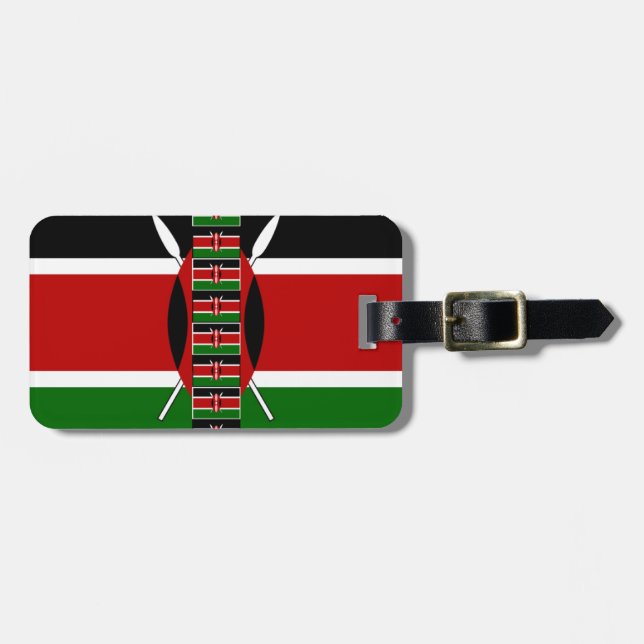 Étiquette À Bagage Drapeaux miniers sans fil du Kenya Frames Art (Devant horizontal)