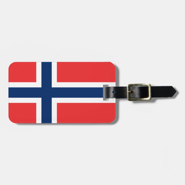 Étiquette À Bagage Drapeaux norvégiens pour bagages et valises (Devant horizontal)