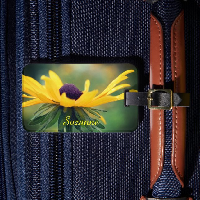 Étiquette À Bagage Dreamy Black Eyed Susan Daisy Flower Personnalisé (Insitu Rectoal 4)