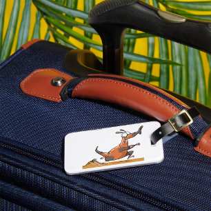 Étiquette À Bagage Drôle Anteater Cartoon Quirky Running Animal
