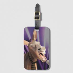 Étiquette À Bagage Drôle chanter âne ferme animal violet Arrière - pl
