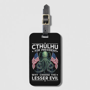 Étiquette À Bagage Drôle d'élection 2024 Cthulhu pour président 